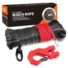  Synthetic Winch Rope 1 4  X 50 Ft   max 9500lbs Winch Rope With 1 4  X 50ft Red