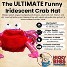 Adult Iridescent Crab Party Hat Sea Crawfish Funny Mardi Gras Costume Accessory