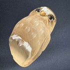 Vintage Hand Carved Wooden Owl 3 5    Figurine Rustic Folk Art Bird Sculpture