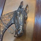 Vintage Framed Copper Equestrian Horse Head In Relief