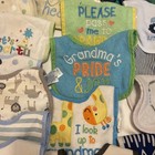 Baby Boy Drool Bibs Towels Lot-57pc Jungle Animals Blue Lion Elephant Star-used