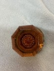 Victorian Style Crystal Door Knob Amber Octagon Heavy Solid Brass Rosette