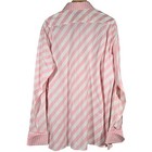 Luchiano Visconti Italia Pink White Stripe Button Up Dress Shirt Mens Xl Cotton