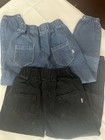 Lot Of 2 Denim Pants Size 8  Black   Blue Solid Elastic Waist