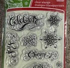 Christmas Holiday Wishes Clear Cling Rubber Stamps  New