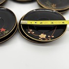 Lot Of 10 Otagari 4 5  Painted Black Tea Cup Saucersdessert Plates Laquerware