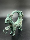 Ancient Luristan Bronze Lock In Form Of An Animal