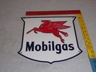 Vintage Mobil Mobilgas Pegasus Horse 11 3 4  Porcelain Metal Gasoline   Oil Sign