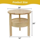 Caredear Natural Rubber Wood Coffee Table Beige 20  D X 20  H Round With Drawer