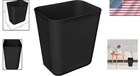 Trash Can Wastebasket 3 Gallons Small Office Kitchen Desk Rectangular Black