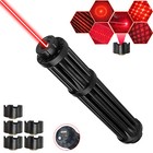 Usb Rechargerable 650nm Red Laser Pointer Pen Visible Beam Dot Light   5 Caps
