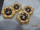 Chanel 4 Buttons  20mm  Gold Tone  Black  This Is For 4