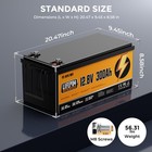 12v 300ah Lifepo4 Lithium Battery Built-in Bms Deep Cycles For Solar Rv Off-grid