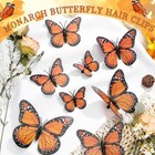24 Pcs Monarch Butterfly Hair Clips Orange Head Barrettes