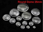 10 Transparent Clear Round Flatback Glass Cabochon Dome 25mm