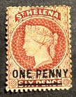 Travelstamps  1884 St  Helena Stamps Scott  35 - Queen Victoria 1p On 6p Mng