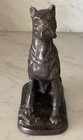 Vintage Bronze American Boxer Bulldog Statue Sculpture Bookend