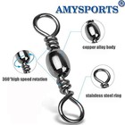 High Strength Fishing Swivels Barrel Solid Ring Barrel Size6  60lb  50 Pcs