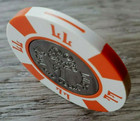  1 Las Vegas Lady Luck Vintage Dark Orange Smooth Inlay Casino Chip