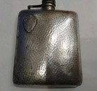 Vintage  Hammered Silver Plate Hip Flask 