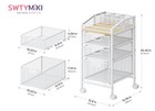 Rolling Utility Cart With Drawers - Under Desk Storage Cart With Diy Divider    