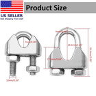4 Pack 1 2 Inch M12 Stainless Steel Wire Rope Cable Clip Clamp  U Bolt Saddle Fa