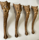 Four Vintage Salvage Antique Art Nouveau Cast Iron Legs Winged Woman  Claw Foot