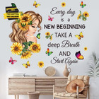 Inspirational Wall Decals Quotes Every Day Is A New Beginning Sunflower Wall Sti