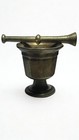 Antique Solid Brass Mortar And Pestle   Vintage Apothecary Herb Grinder   Heavy 