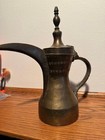 12  Antique Brass Middle East Arabic Islamic Bedouin Dallah Coffee Pot Marked