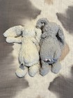 Lot Of 2 Preloved White   Gray Jellycat Bashful Bunny 12  Plush 