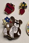 Vintage Enamel Lapel Pin Lot Of 12 Apple Teacher Ohio State Fair Religious Vtg