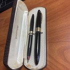 Vintage Sheaffer 14k Gold Nib Fountain Pen 1250 And 500 Pencil Set With Box case