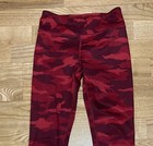 Girl s Athleta Red Camo Printed Leggings Size 8-10 Euc