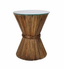 Vintage Mcguire Wheat Sheaf Bamboo Pedestal Base Center Dining Table