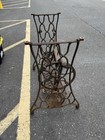 Antique Singer Treadle Sewing Machine Base Cast Iron Table Frame Wooden Pitman