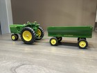 Vintage John Deere Tractor Implement Set Die Cast Usa Wagon Plow Disc Harrow 4pc