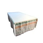 Pottery Barn Kids White Multicolor Pastel Striped 100  Cotton Crib Bed Skirt  Os