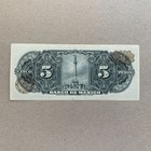          1961 Mexico 5 Pesos Gypsy Queen Mexican Banknote Billetes Mexican Currency