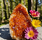 300g large Rare Orange Geode Quartz Cluster Crystal Healing Reiki Home Decor