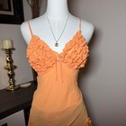 Vintage Y2k Bondy Sheer Ruffle Slip Cami Top