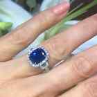7 00 Ct Real Natural Sapphire Diamond Engagement Ring 14k Real White Gold Size 7