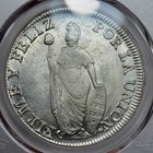 1833 Peru Silver 8 Reales Pcgs Ms63 Gem Quality Luster Scarce Type  m788
