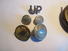Antique Union Pacific Railroad Lock  Buttons And Badge Group Lot