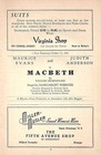 Maurice Evans  macbeth  Judith Anderson   New Haven 1941 Tryout Playbill