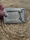 Vintage Men s Silver Tone Rectangular Western Belt Buckle Metal Fits 1 5 In Belt