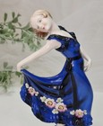 Art Deco Dancing Lady Figurine Painted Flowers Japan Porcelain C1930