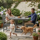 Gray Hdpe Outdoor Patio Dining Set  3-piece Bistro Table   2 Chairs