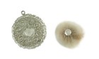 Antique Art Nouveau 257 Sterling Silver Vermeil Compact Pendant With Powder Puff