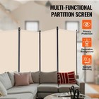 Uimoso Room Divider 4 Panel Fabric Room Privacy Screen For Office Bedroom Beige
